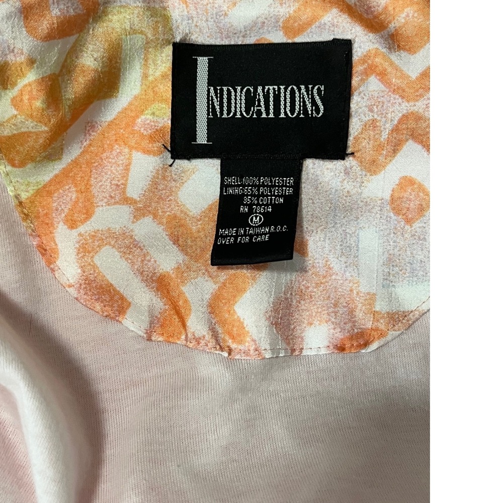 Vtg 90s Indications Pink Abstract Track Jacket Sz M Nylon Athleisure Windbreaker - Picture 8 of 11